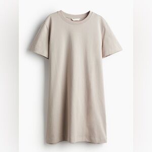 H&M Cotton T-Shirt Dress – Light Beige